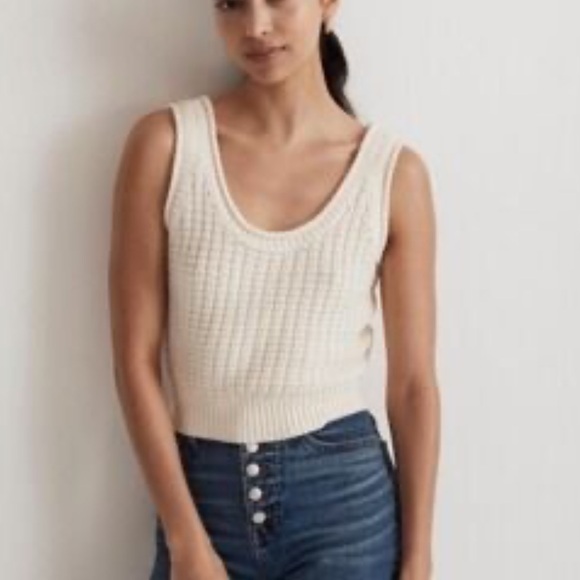 Madewell Tops - NWT Madewell Cream Knit Tank Top